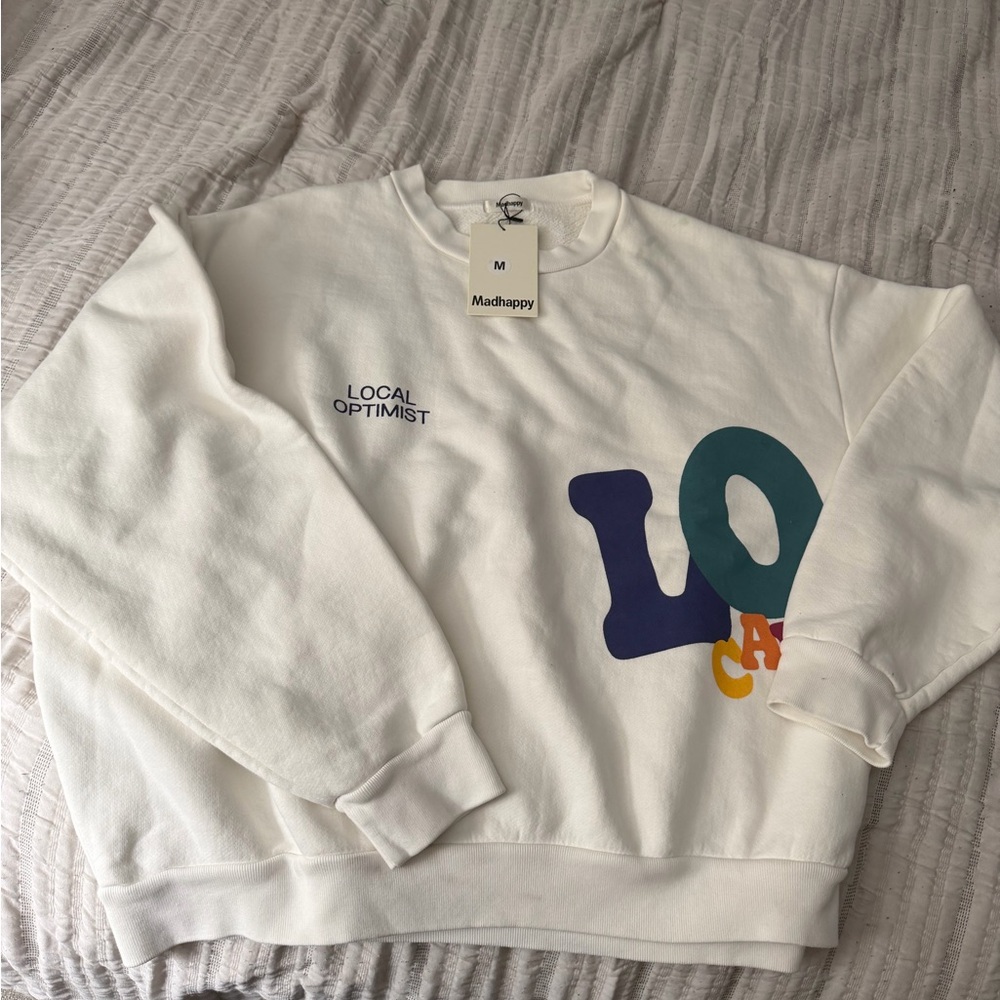 Madhappy White Crewneck Sweatshirt